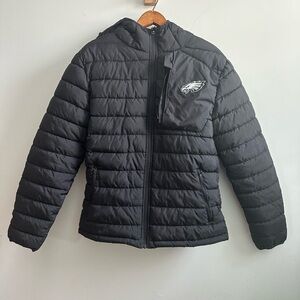Philadelphia Eagles NFL Team Apparel Black Puffer Jacket Size Small